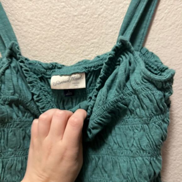 Universal Thread Forest Green Seersucker Mid Cropped Tank Top Size Large - Picture 6 of 8